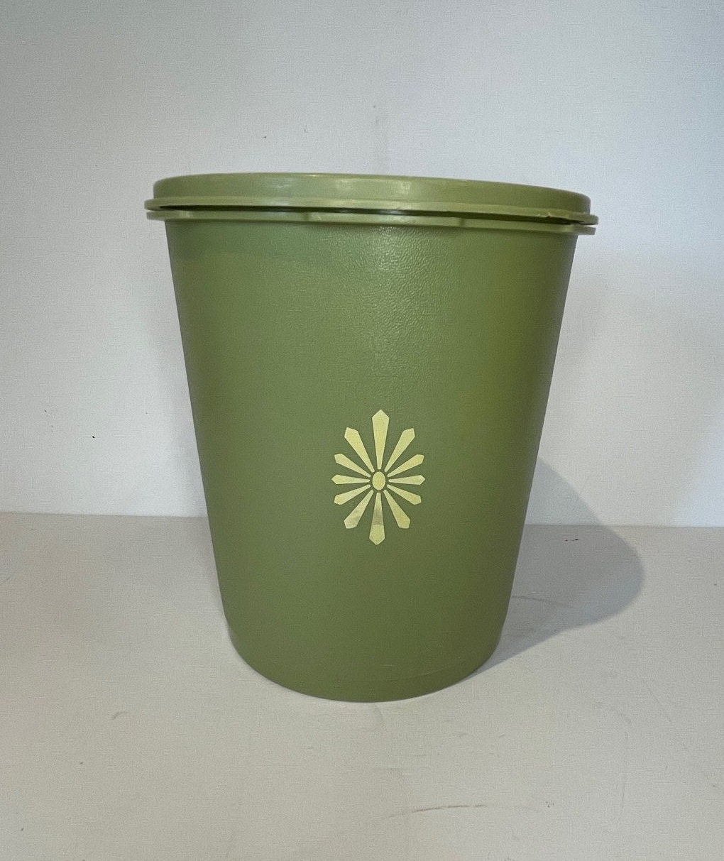 Tupperware 1339 Servalier Large Canister Spring Lime Green - Ruby Lane