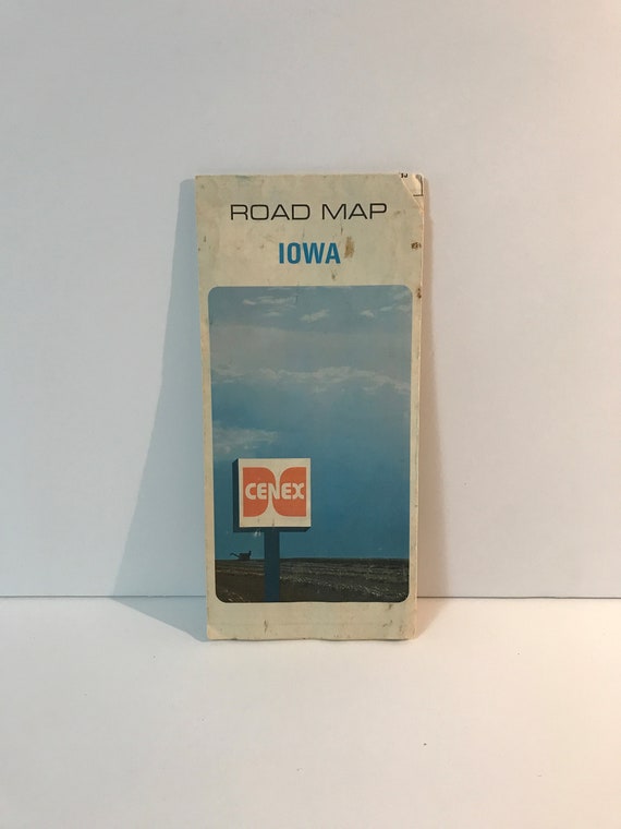 1975 Iowa Highway Road Map Cenex Etsy