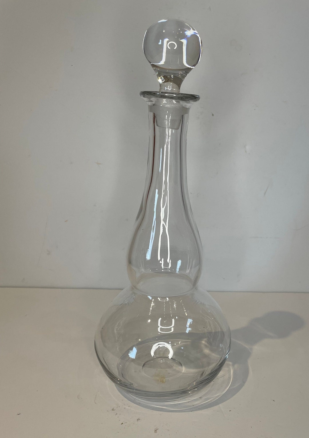 Vintage Clear Glass Decanter Bottle With Glass Stopper - Etsy