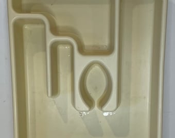 Vintage Beige Rubbermaid 2921 Silverware Flatware Kitchen Utensil Organizer  Holder