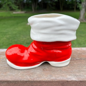 Ceramic Santa Claus Boot Christmas Decor