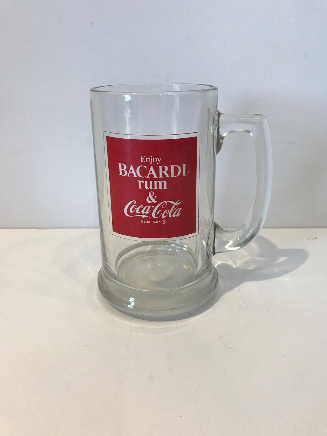 1977 Enjoy Bacardi Rum and Cocacola Glass Mug Rum and Coke Etsy