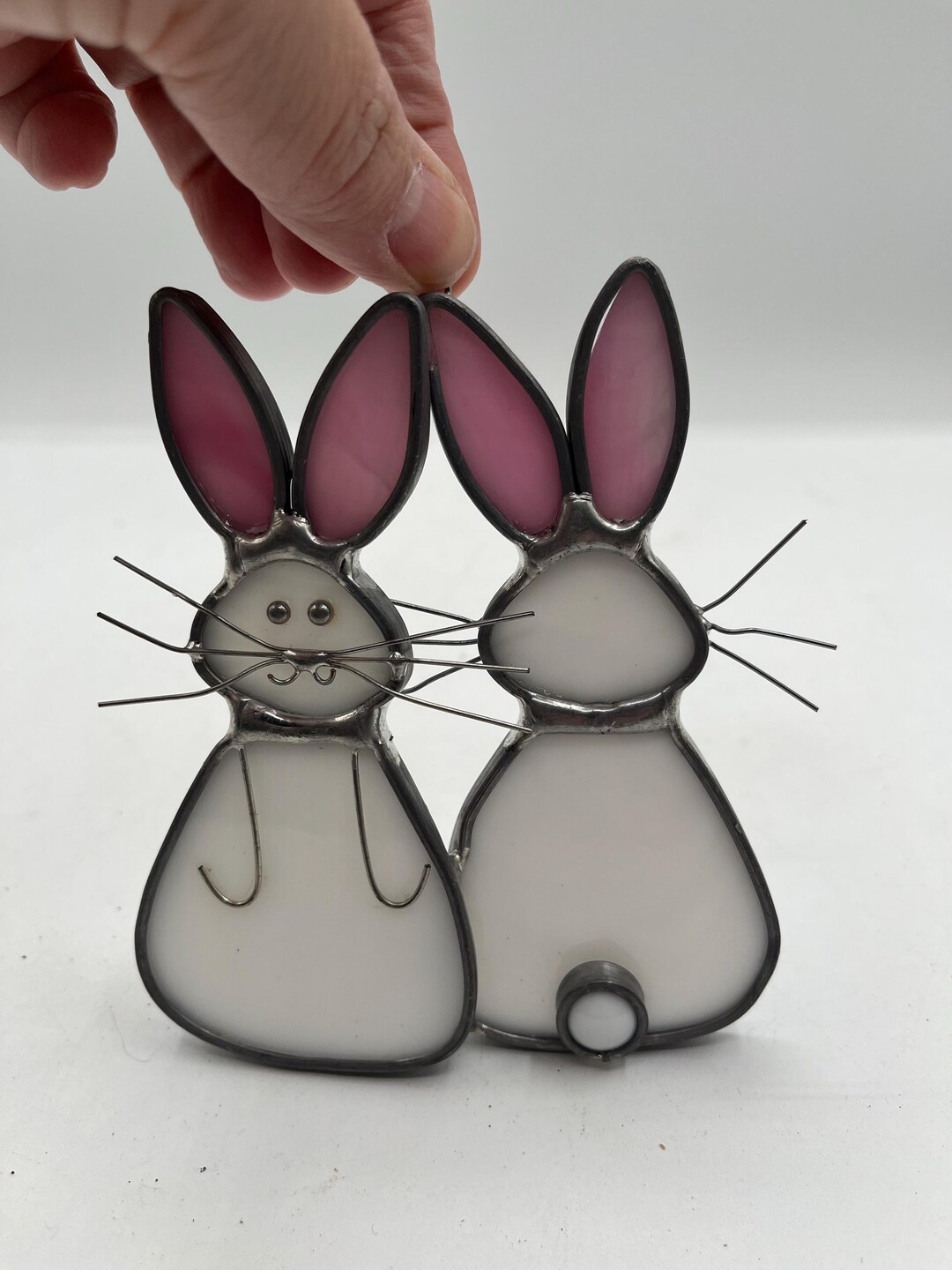 Stained Glass Bunny Rabbits Hanging Suncatcher - Etsy