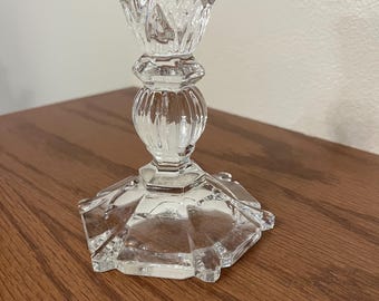 Vintage Polish Fifth Avenue 24% Lead Crystal Candlestick Holder