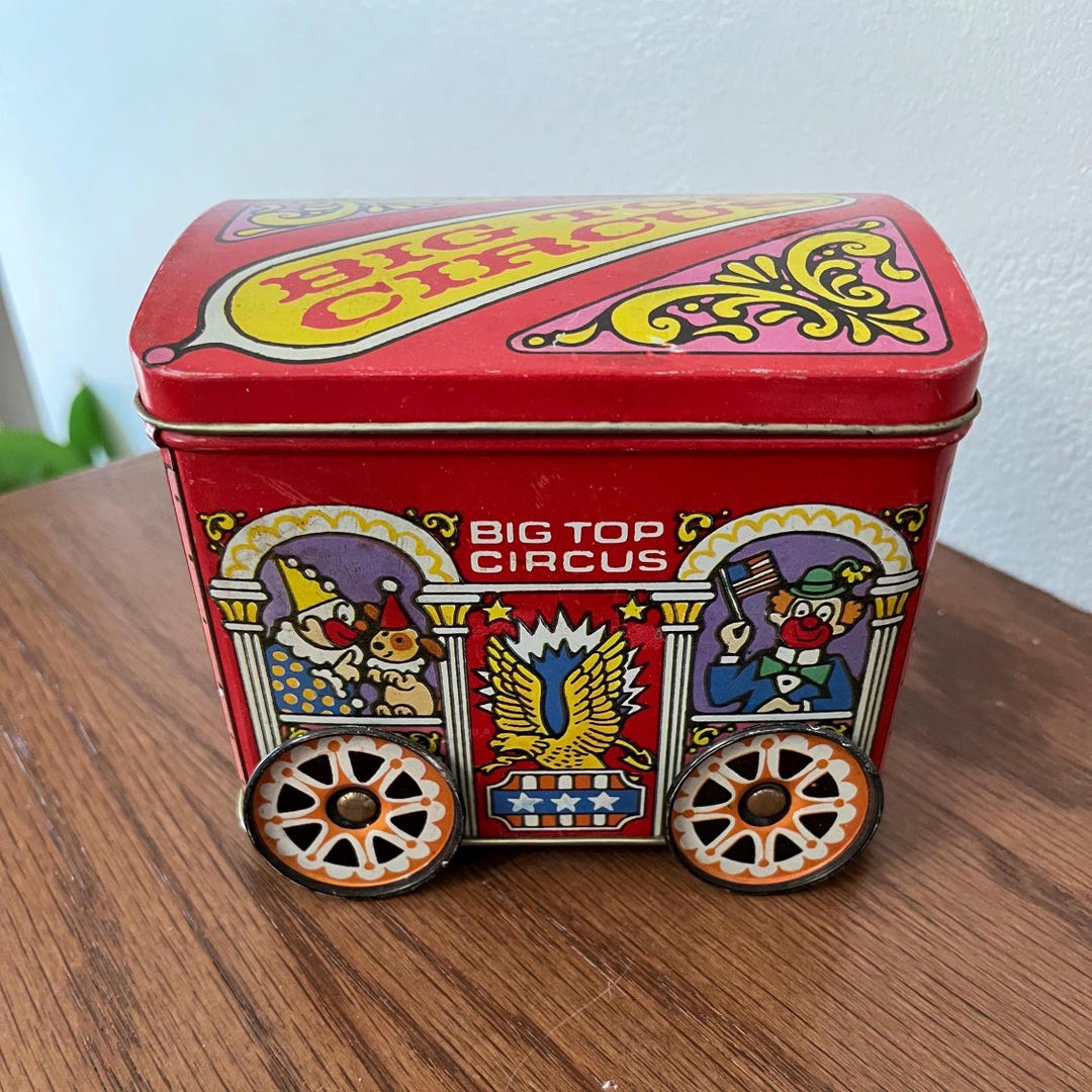Vintage Big Top Circus Tin With Wheels - Etsy