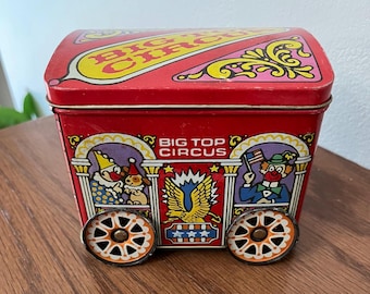 Vintage Big Top Circus Tin with Wheels