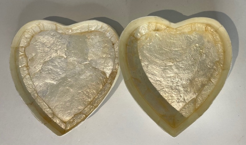 Delicate Capiz Shell Heart Shape Box With Seashell and Sand Detail - Etsy