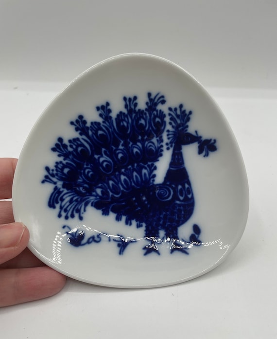 Rosenthal Studio-Linie Germany Flow Blue Peacock Trinket Dish