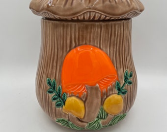 Large 70s Arnel’s Ceramic Mushroom Cookie Jar Canister