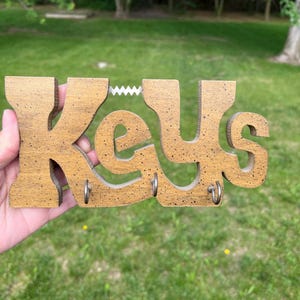 Vintage Wood Key Holder Wall Hanger
