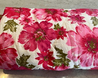 Vintage Virtron Pink Floral Bedspread 79” x 77”