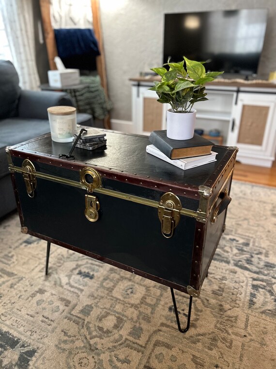 Vintage Steamer Trunk Coffee Table Etsy