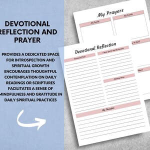May include: A printable devotional journal with sections for prayer, reflection, and gratitude. The journal includes prompts for daily spiritual practices.