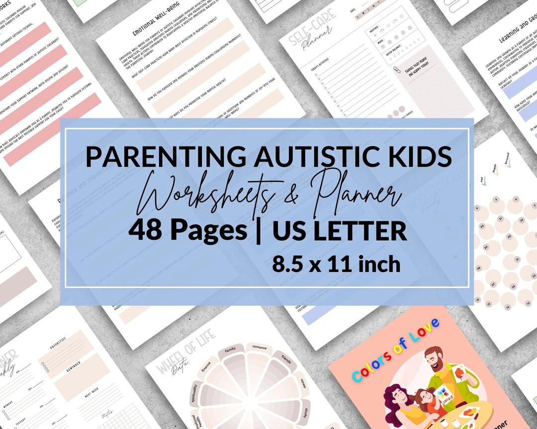 Autism Mom Support Planner & Worksheets, Unmasking Autism