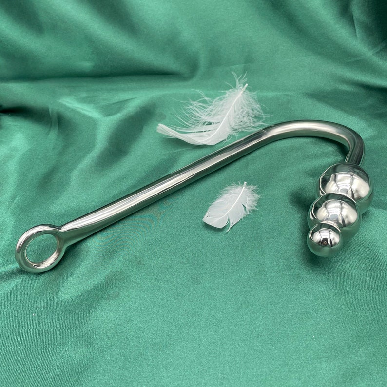 BDSM Anal Hook 3 Ball Rope Play Stainless Steel , Cunt Hook , Bondage