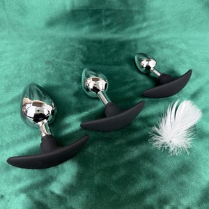 Stainless steel metal Butt Plug, Metal Anal Plugs, Stainless Steel Anal Stretcher with Outdoor Base, Mature image 6