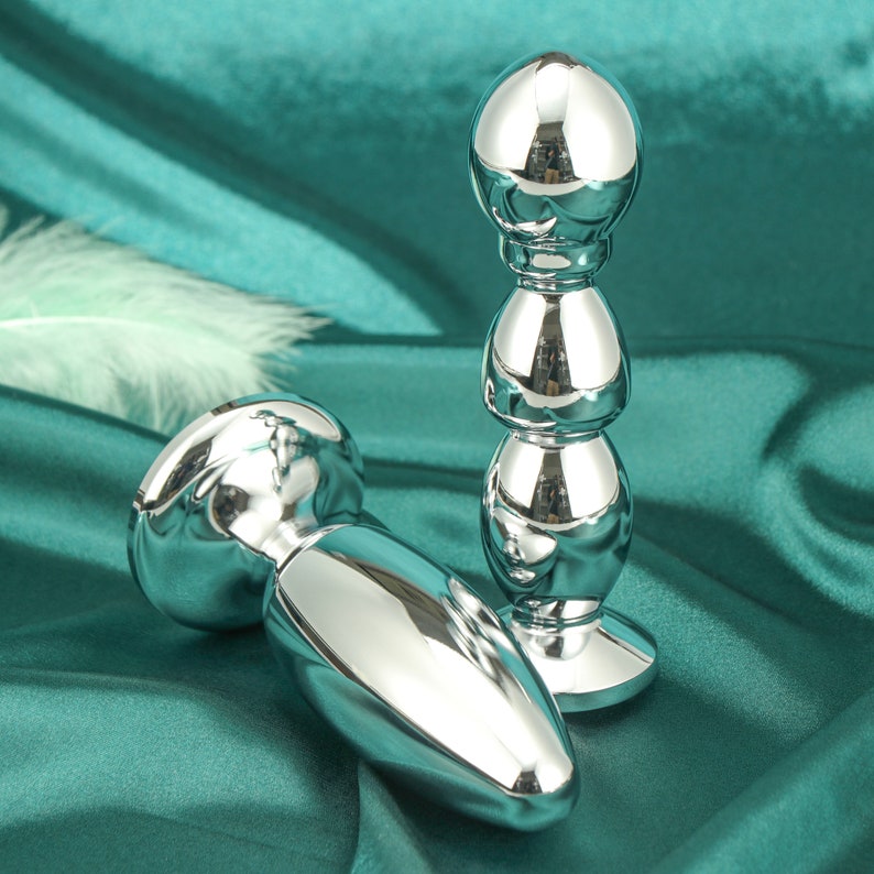 Metal Large anal plug Anal Beads Butt Plug With Jeweled Gems ,Mature image 8