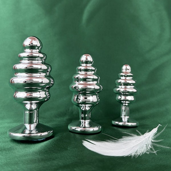 Penis Shape Metal Anal Plug Dildo With Jewel