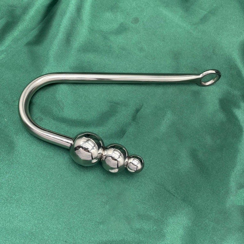 BDSM Anal Hook 3 Ball Rope Play Stainless Steel , Cunt Hook , Bondage