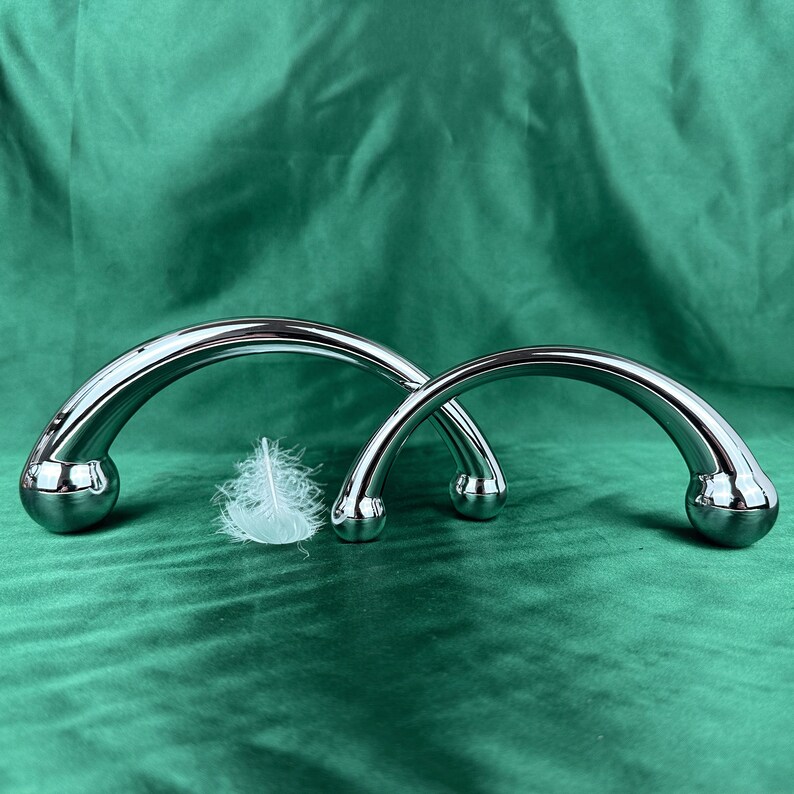 Wand Massager Curved G Spot Metal Wand Double Ended Dildo For G Spot Vagina And P Spot Prostate