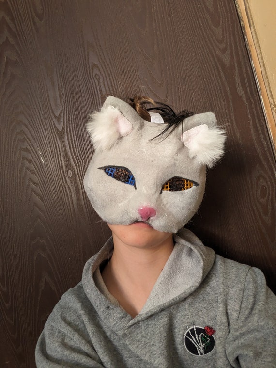 Feline Therian Mask White Shorthair Cat 