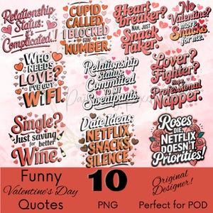 Paquete PNG de citas del día de San Valentín, conjunto de PNG anti-San Valentín, gráficos sarcásticos de San Valentín, diseño de camiseta de San Valentín PNG, cita divertida POD