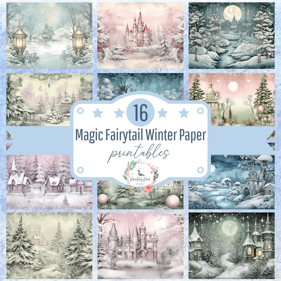 Winter Wonderland Junk Journal Pages, Digital Paper Collage Sheets ...