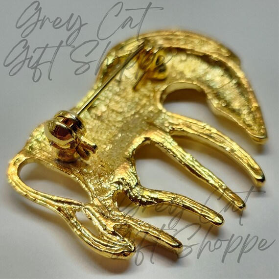 Vintage Gold Tone Zebra Figural Unmarked Brooch |… - image 6
