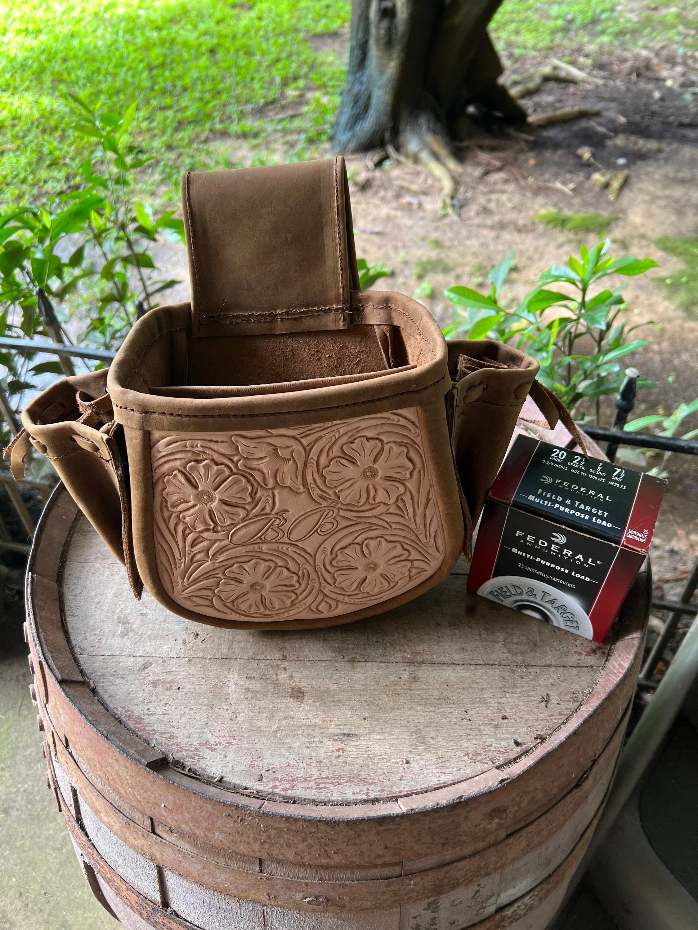 Personalized leather shell bag sales