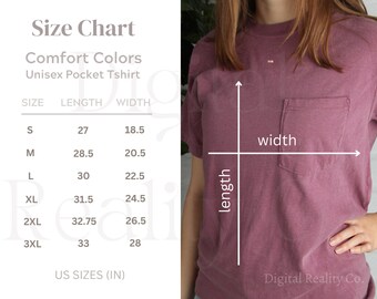 Comfort Colors 6030 Pocket Tshirt Size Chart, Comfort Colors 6030 Tshirt Size Chart, CC 6030 Tshirt Size Chart, Pocket Tshirt Size Chart