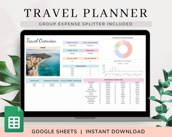 Reiseplaner Google Sheets Vorlage, Reise Budget Expense Spreadsheet Reiseplaner Urlaubsplaner Bearbeitbare Vorlage Urlaubsplaner