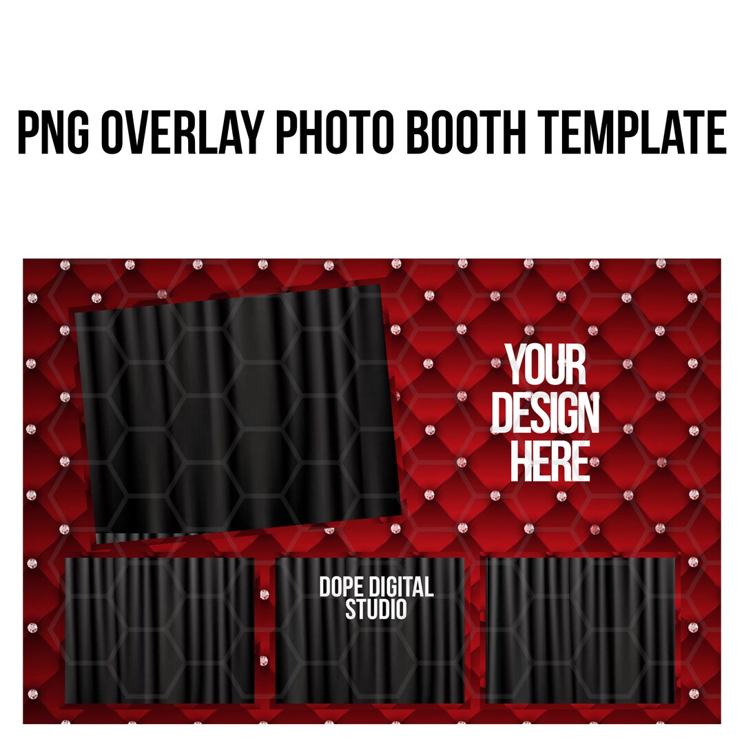 Red Diamond Photo Booth Border Template Overlay PNG File 4x6 Etsy