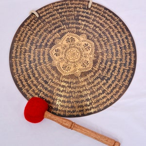 LAST DAYSALE 40% OFF-Handmade Mantra Flower of life Tibetan Gong-Music Gong-Healing Meditation Gong-Chakra Balance-