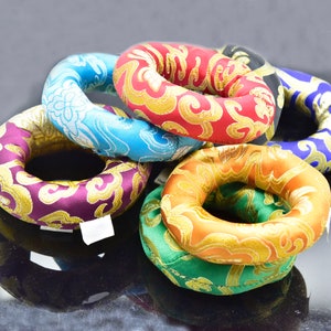 LAST DAYSALE 50% OFF -- 4 Inch Silk Brocade Cushion/pillow, Perfect for 3&quot; to 6&quot; Singing Bowl (Mixing Color) Hand made in Nepal