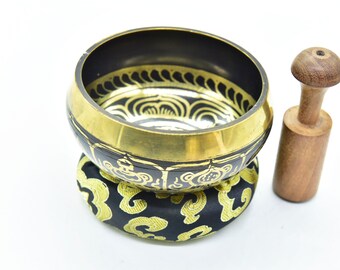 4" Tibetan Singing Bowl: Handmade Chakra Healing Bowl with Mallet