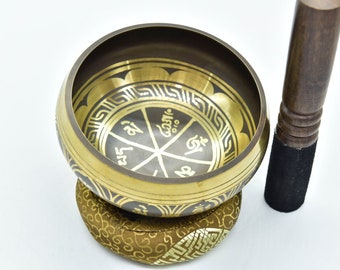 Handmade Tibetan Singing Bowl: 5" Chakra Healing Meditation Bowl