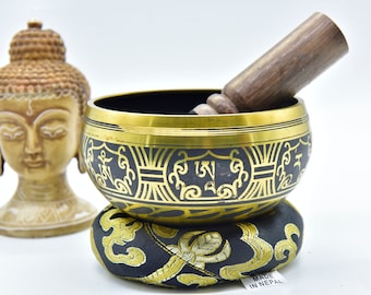 Handmade Tibetan Singing Bowl: 4" Chakra Healing Meditation Bowl
