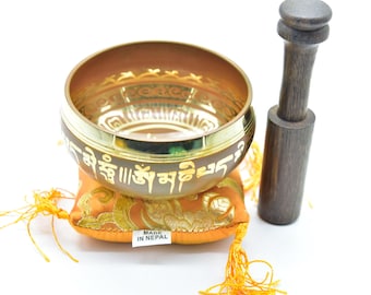 Handmade Tibetan Singing Bowl: 3.75" Chakra Healing Bowl with Mallet