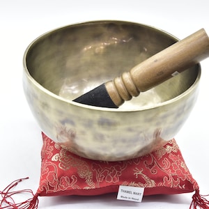 LAST DAYSALE 40% OFF--7&quot; Antique finish Handmade Singing bowl from Nepal-Himalayan bowl-for Healing & Meditation-Including Mallet, Cushion