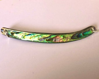 Extra Paua-schelpketting: 925 sterlingzilveren ringen, regenboogrand