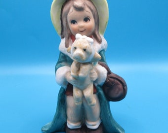 Lefton Style Vintage Little Girl With Her Dog Dressed Up Like Easter Bunny