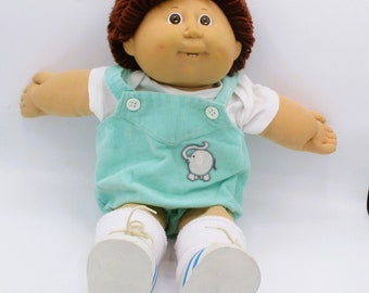 vintage 1986 Cabbage Patch Kid Redhead Loop 2 dents HM10 Boy CPK barboteuse chaussures