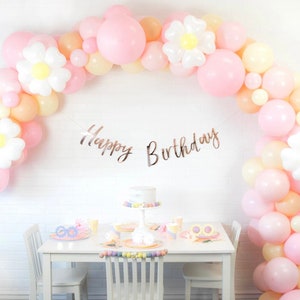 Boho Daisy Flower Balloon Garland/ Blush Pink and Purple Balloon Arch Kit/ First Birthday Balloons/ Daisy Girl Baby Shower/Bridal Shower