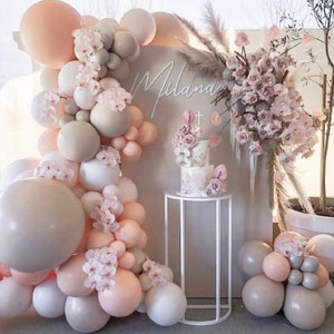 Pink and Gray Balloon Garland/ Baby Shower Balloon Arch Kit/ Bridal Shower Balloon/ DIY Balloon Arch