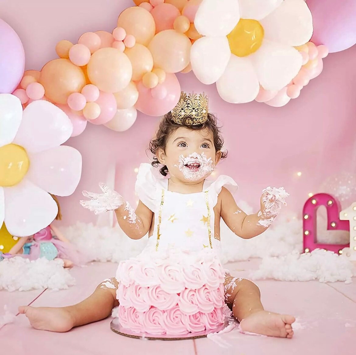Boho Daisy Flower Balloon Garland Blush Pink and Purple Balloon Arch Kit First Birthday Balloons Daisy Girl Baby ShowerBridal