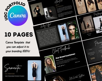 UGC-portfölj Canva-mall, minimalistiskt mediekit