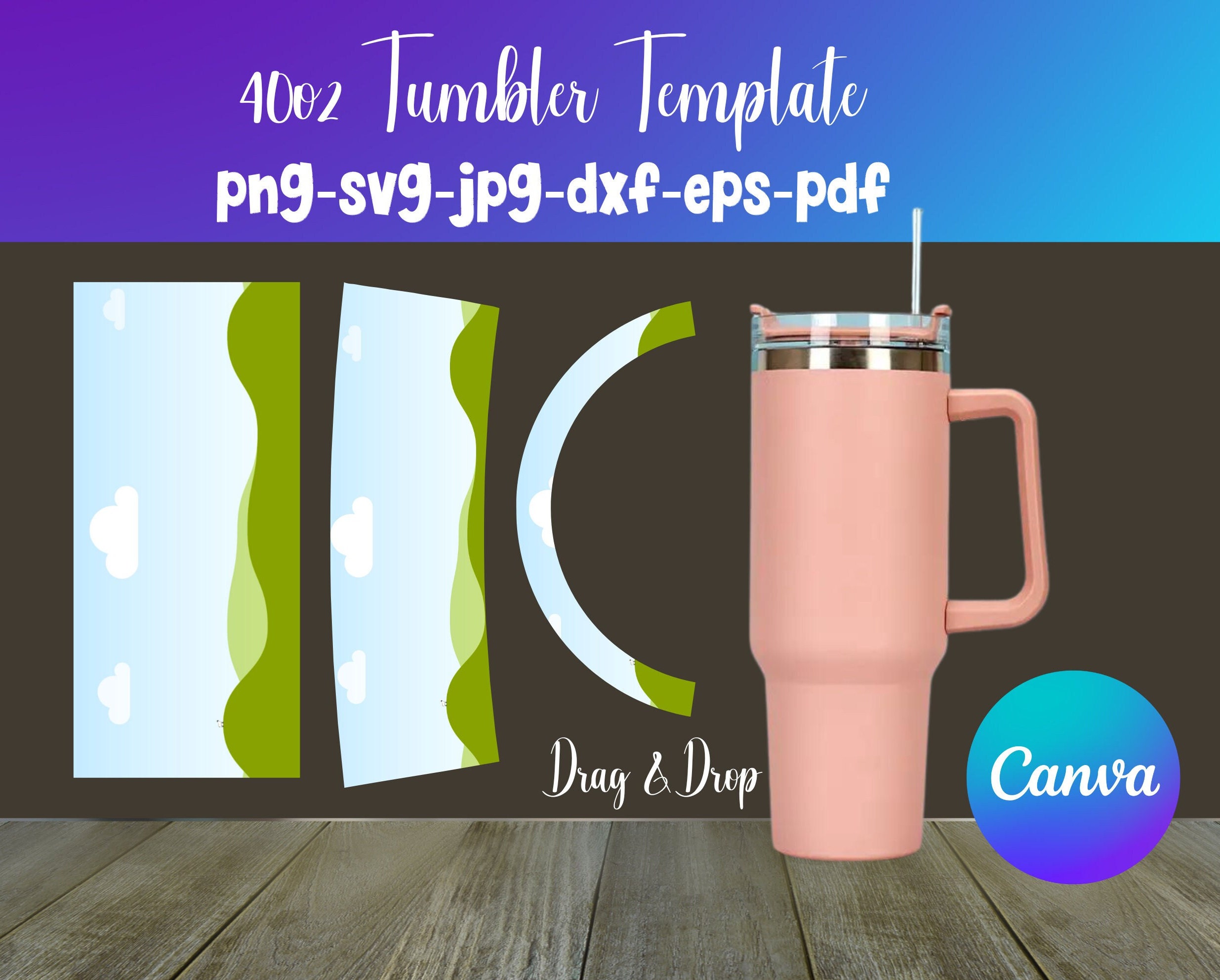 40 Oz Tumbler Template,40oz Tumbler Mockup, Tumbler Sublimation ...