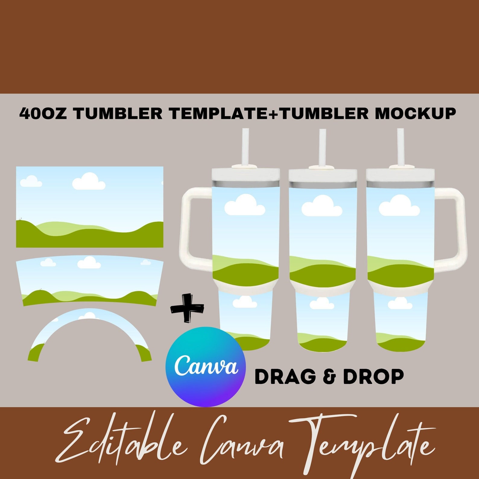 40 Oz Tumbler Template,40oz Tumbler Mockup, Tumbler Sublimation ...