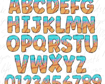 Ice Cream Drip PNG Alphabet, Baseball Clipart (Digital Download)