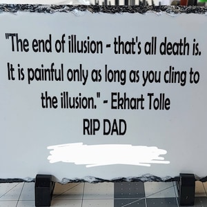 Personalized memorial plaque.